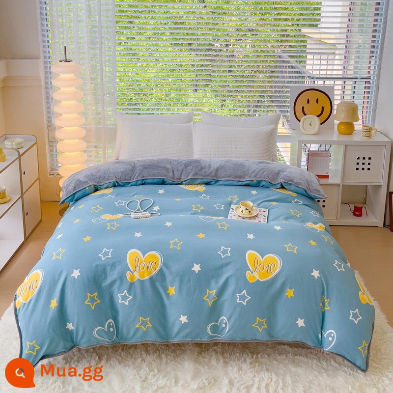 Nhung san hô dày vỏ chăn đơn mảnh mùa đông flannel vỏ chăn ab bề mặt mùa đông cotton nguyên chất cộng với nhung nhung một mặt có thể được tùy chỉnh - Không thể nào quên