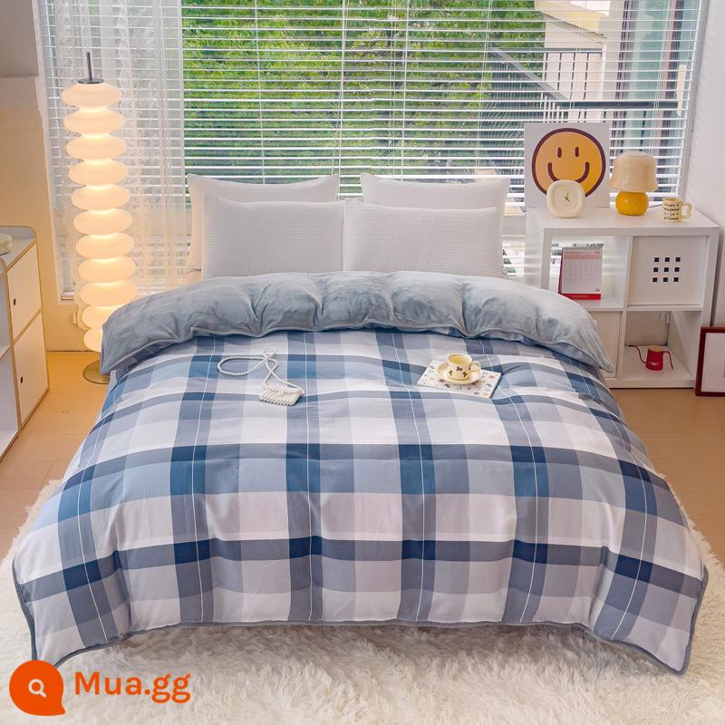 Nhung san hô dày vỏ chăn đơn mảnh mùa đông flannel vỏ chăn ab bề mặt mùa đông cotton nguyên chất cộng với nhung nhung một mặt có thể được tùy chỉnh - Mackay xám