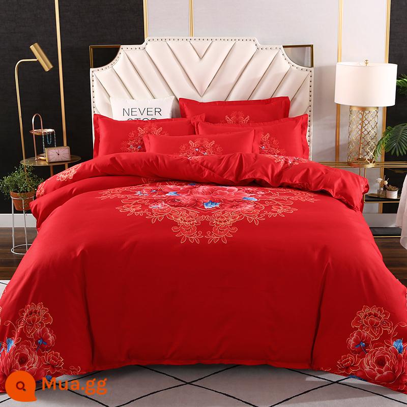 Cotton Nguyên Chất 4 Bộ 100 Cotton Chăn Ga Gối Chần Gòn 1.8M Đôi Vỏ Chăn Giường 4 Bộ Thu Đông - lạc đà mãi mãi