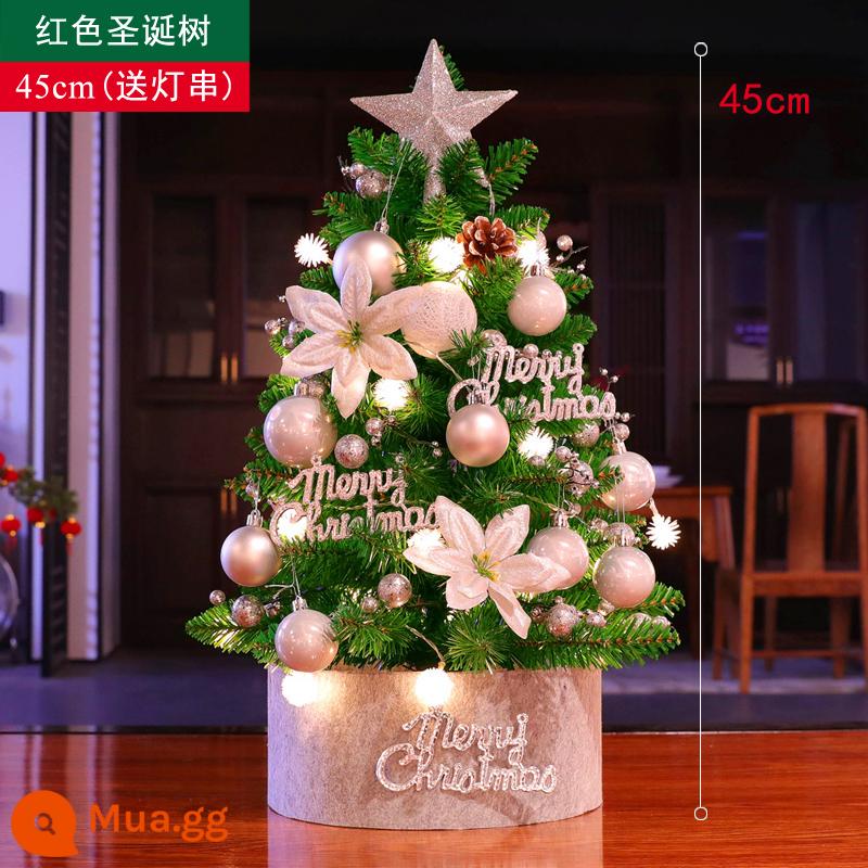 Tiansheng Hàn Quốc Phiên bản Mini Tree Christmas Tree Home đặt bữa ăn Giáng sinh Trang trí đồ trang trí sáng tạo đồ trang trí sáng tạo - Mẫu bạc 45cm [đi kèm đáy cây và dây đèn]