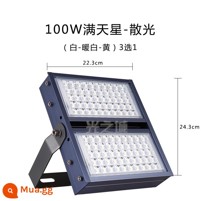 Đèn Pha LED Spotlight Ngoài Trời Chiếu Sáng Ngoài Trời Chiếu Sáng Quảng Cáo Chảo Chống Nước 50 Siêu Sáng 100W Chiếu Sáng Cây Bảng Hiệu RGB - Loạn thị gypsophila 100W (trắng-trắng ấm-vàng) chọn 1 trong 3