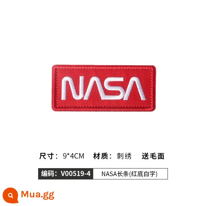 Apollo NASA Chuyến bay vũ trụ Phi hành gia Hoa Kỳ Thêu Velcro Armband Huy hiệu Logo Tổng hành chính Phi hành gia - Dải NASA (chữ trắng trên nền đỏ)