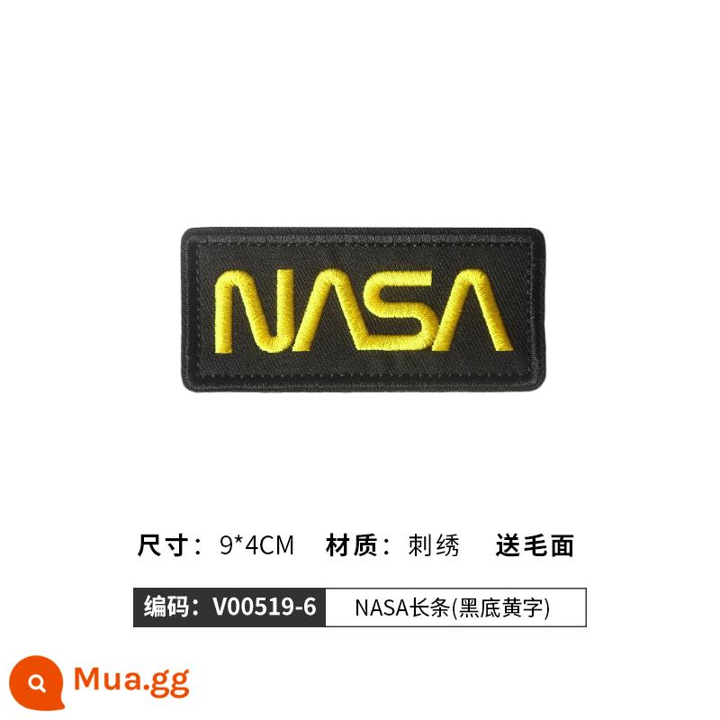 Apollo NASA Chuyến bay vũ trụ Phi hành gia Hoa Kỳ Thêu Velcro Armband Huy hiệu Logo Tổng hành chính Phi hành gia - Dải NASA (ký tự màu vàng trên nền đen)