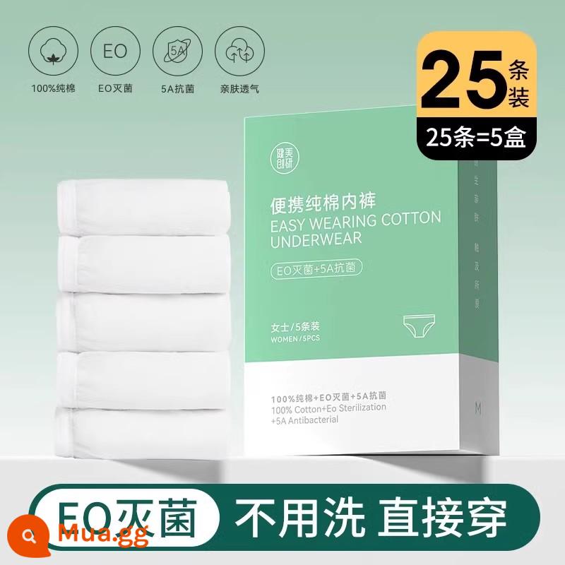 Đồ lót dùng một lần đồ dùng du lịch của phụ nữ phụ nữ mang thai puerpera cotton nguyên chất vô trùng kích thước lớn quần ngắn an toàn dùng một lần hàng ngày không cần giặt - 5 hộp - 25 que