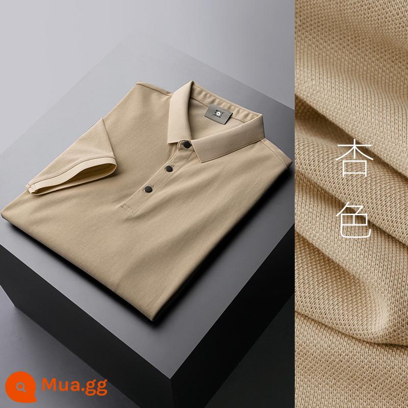 UBV cotton làm bóng áo polo piqué nam tay ngắn mùa hè 2023 Áo thun ve áo lụa băng lụa Ralph Lauren polo xu hướng hàng đầu - quả mơ