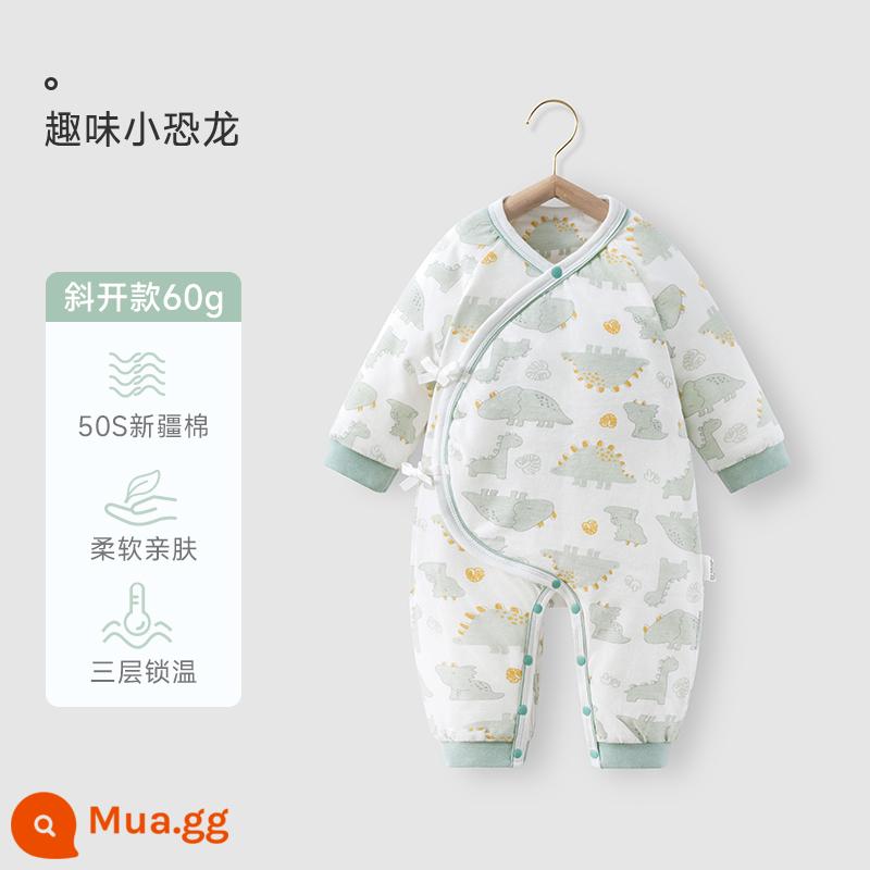 Bettys quần áo trẻ em mùa thu đông chần bông dày Jumpsuit cotton nguyên chất cho bé áo liền quần mùa xuân và mùa thu túi ngủ sơ sinh - Quần áo bướm đệm khủng long nhỏ vui nhộn