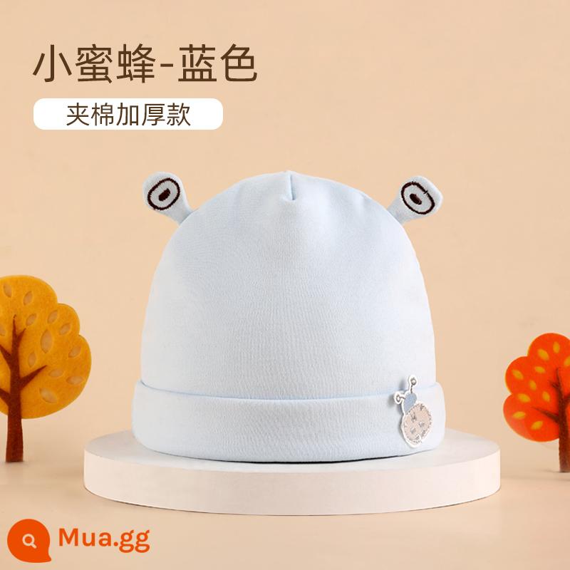 Mũ Bé Bettys Mùa Xuân Và Mùa Thu Mới Cotton Lốp Nón Sơ Sinh Nam Cho Bé Sơ Sinh 0-6 Tháng Mùa Thu Đông - Little Bee-Blue (Mùa thu và mùa đông)