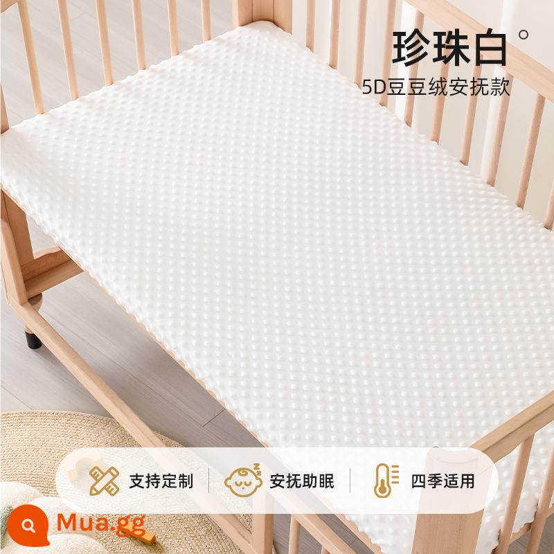 Betex Ga Giường Cho Bé Cotton Nguyên Chất Giường Trẻ Em Chống Thấm Nước Chăn Ga Gối Cho Bé Bé Nước Tiểu Chống Giường Bộ tùy Chỉnh - Pearl White [5D Bean Velvet Làm dịu và êm dịu khi ngủ] Thích hợp cho mọi mùa