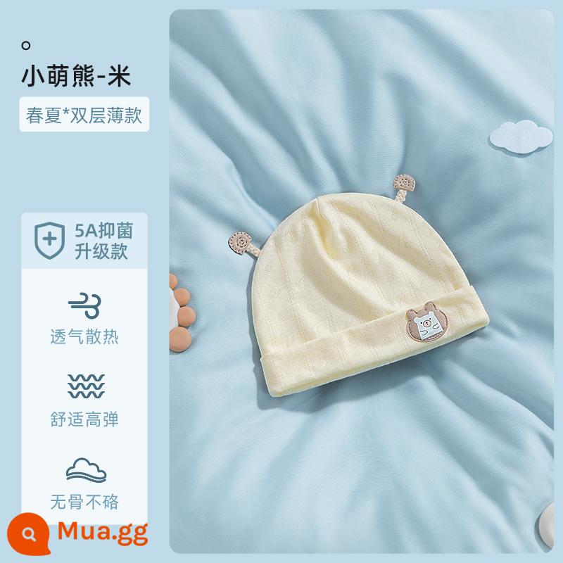 Mũ Bé Bettys Mùa Xuân Và Mùa Thu Mới Cotton Lốp Nón Sơ Sinh Nam Cho Bé Sơ Sinh 0-6 Tháng Mùa Thu Đông - Cơm gấu nhỏ dễ thương (mùa hè)