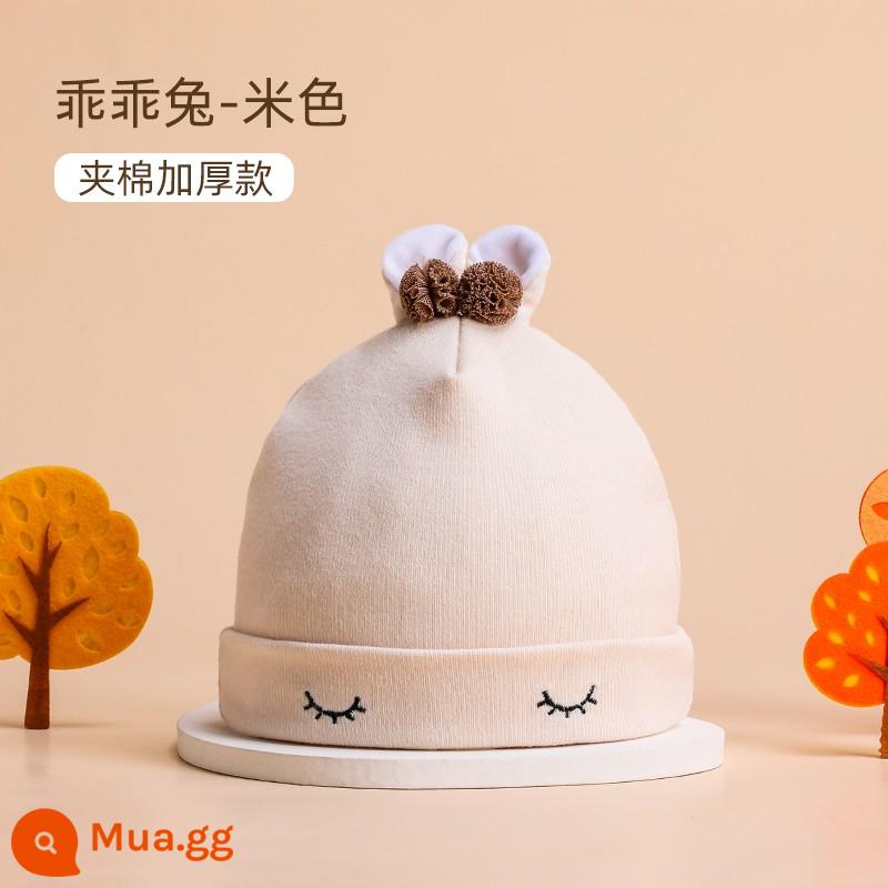 Mũ Bé Bettys Mùa Xuân Và Mùa Thu Mới Cotton Lốp Nón Sơ Sinh Nam Cho Bé Sơ Sinh 0-6 Tháng Mùa Thu Đông - Thỏ Tốt - Cơm (Thu Đông)