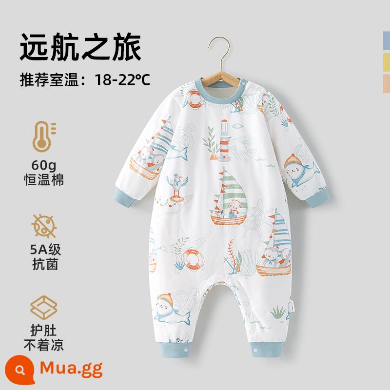 Đồ ngủ trẻ em Betis, áo liền quần trẻ em, túi ngủ, quần áo mặc nhà cotton nguyên chất thu đông cho bé trai, quần áo thu đông bé gái và quần vệ sinh - Hành trình dài [Phong cách chần bông ở nhiệt độ không đổi]