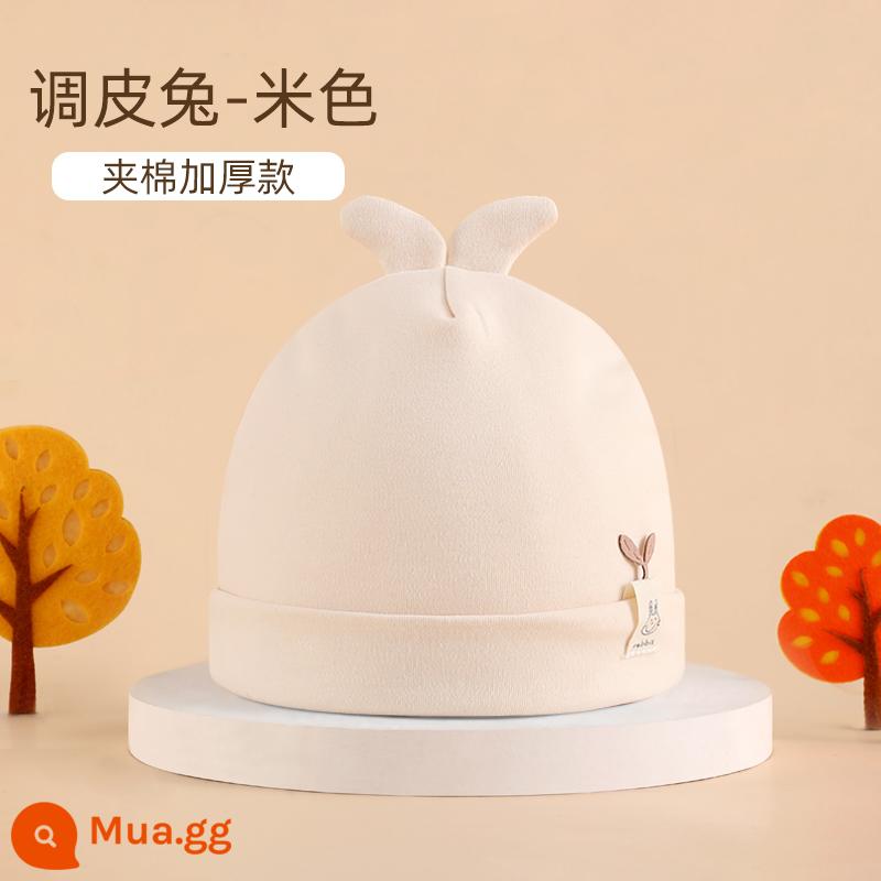 Mũ Bé Bettys Mùa Xuân Và Mùa Thu Mới Cotton Lốp Nón Sơ Sinh Nam Cho Bé Sơ Sinh 0-6 Tháng Mùa Thu Đông - Thỏ Nghịch Ngợm - Cơm (Thu Đông)