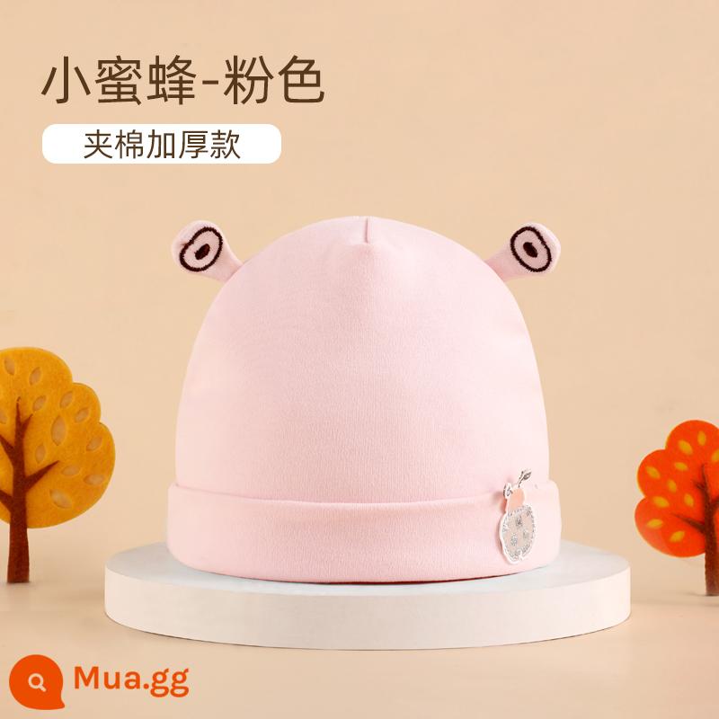 Mũ Bé Bettys Mùa Xuân Và Mùa Thu Mới Cotton Lốp Nón Sơ Sinh Nam Cho Bé Sơ Sinh 0-6 Tháng Mùa Thu Đông - Little Bee-Hồng (Mùa thu và mùa đông)