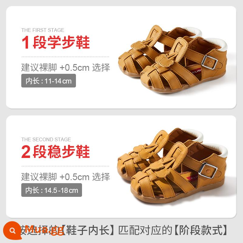 [Thành viên mua hàng] Carter Rabbit Baby Toddler Girls Shoes Sandals bé trai đế mềm công chúa đi biển - màu nâu với mặt dây chuyền