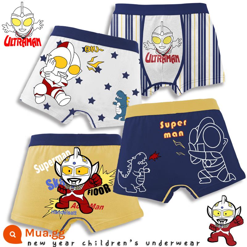 Quần lót trẻ em bé trai cotton bốn góc boxer boy 12 quần đùi vừa và lớn trẻ em 15 tuổi phần mỏng mùa hè không có pp - 4M--ST-60418