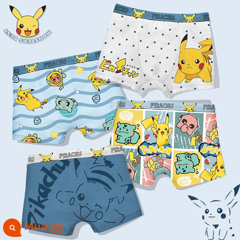 Quần lót trẻ em bé trai cotton bốn góc boxer boy 12 quần đùi vừa và lớn trẻ em 15 tuổi phần mỏng mùa hè không có pp - 4M--ST-60399