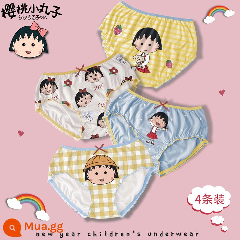 Quần lót trẻ em bé gái cotton nguyên chất full boxer bé gái trung và lớn quần đùi boxer trẻ em năm sinh thỏ đỏ Tết - 4M--ST-80165