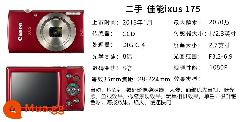 Máy ảnh kỹ thuật số CCD cổ điển Canon/Canon IXUS 132/210/75/700/860 được sử dụng - ixus 175