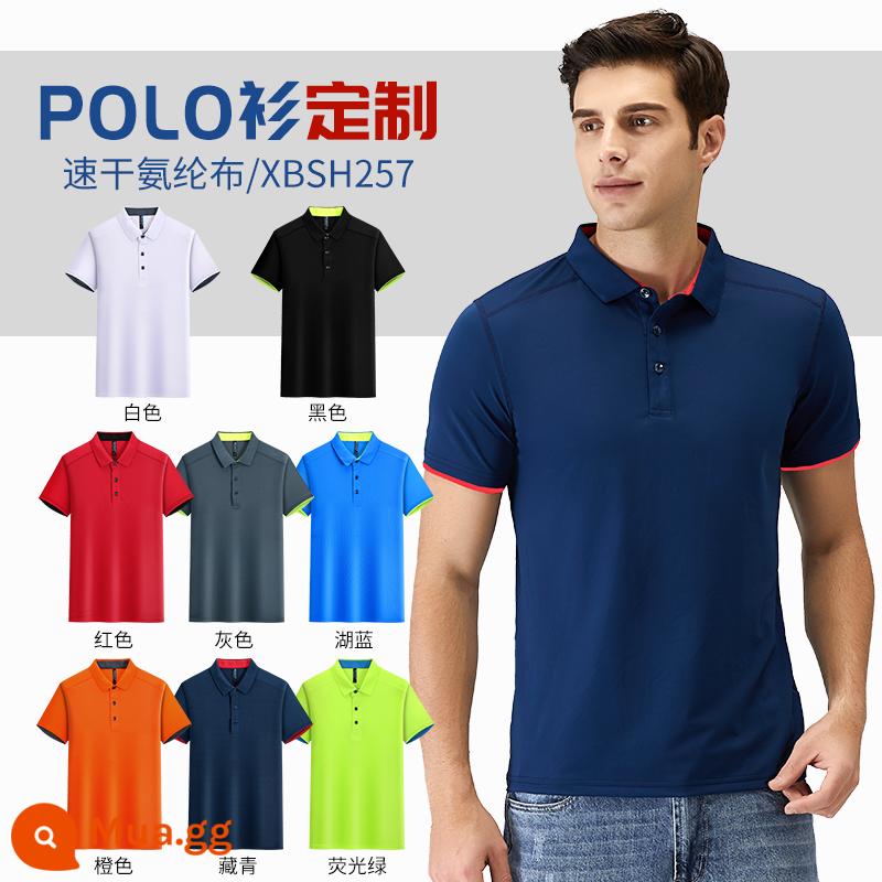 Quần áo công sở có ve áo bằng vải cotton nguyên chất in logo tùy chỉnh áo sơ mi polo khô nhanh dự tiệc công ty Áo sơ mi văn hóa tay ngắn có thêu in - Mẫu R - mẫu vải thun nhanh khô cao cấp - tổng cộng 8 màu → 50 nhân dân tệ