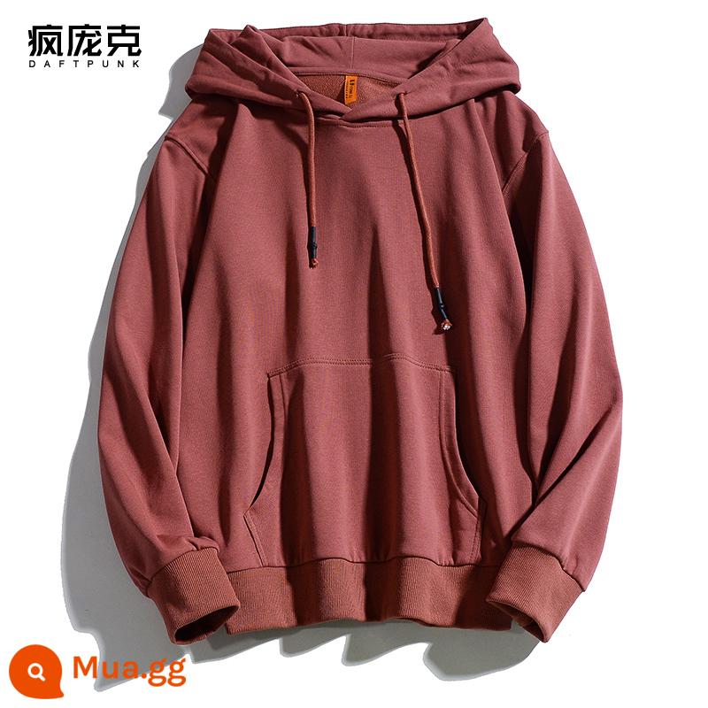 Plus Nhung Cotton Dày Dặn T Áo Hoodie Nữ Hàn Quốc Mới Rời Cổ Đại Học Gió Top Ins Màu Chui Đầu nam - 999 sốt cay đỏ-không nhung