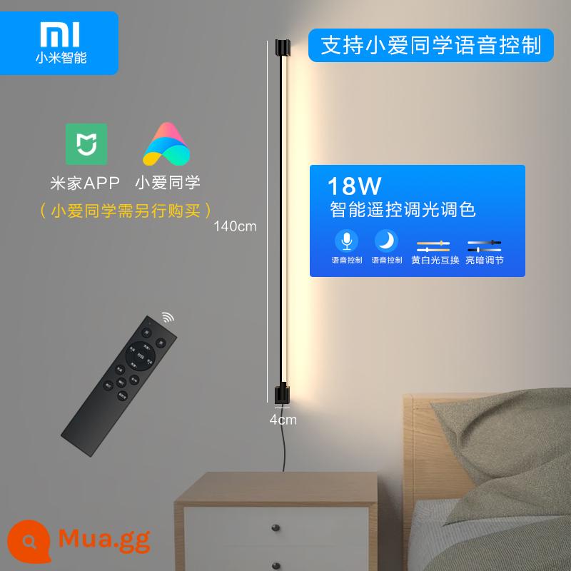 Mới tối giản đèn ngủ phòng ngủ cắm đèn tường không cần dây TV phòng khách nền đèn tường lối đi hành lang cầu thang - 1,4 mét - điều khiển từ xa đai đôi màu + kiểu Xiao Ai