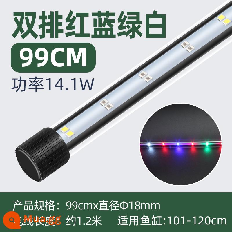 Bể Cá Đèn LED Chống Thấm Nước Ba Màu Đổi Màu Toàn Quang Phổ Sáng Ánh Sáng Nhỏ Chiếu Sáng Bể Cá Ánh Sáng Đánh Giá Cá Ánh Sáng Mút - T4 Zengyan 99cm phù hợp với xi lanh 101-120cm