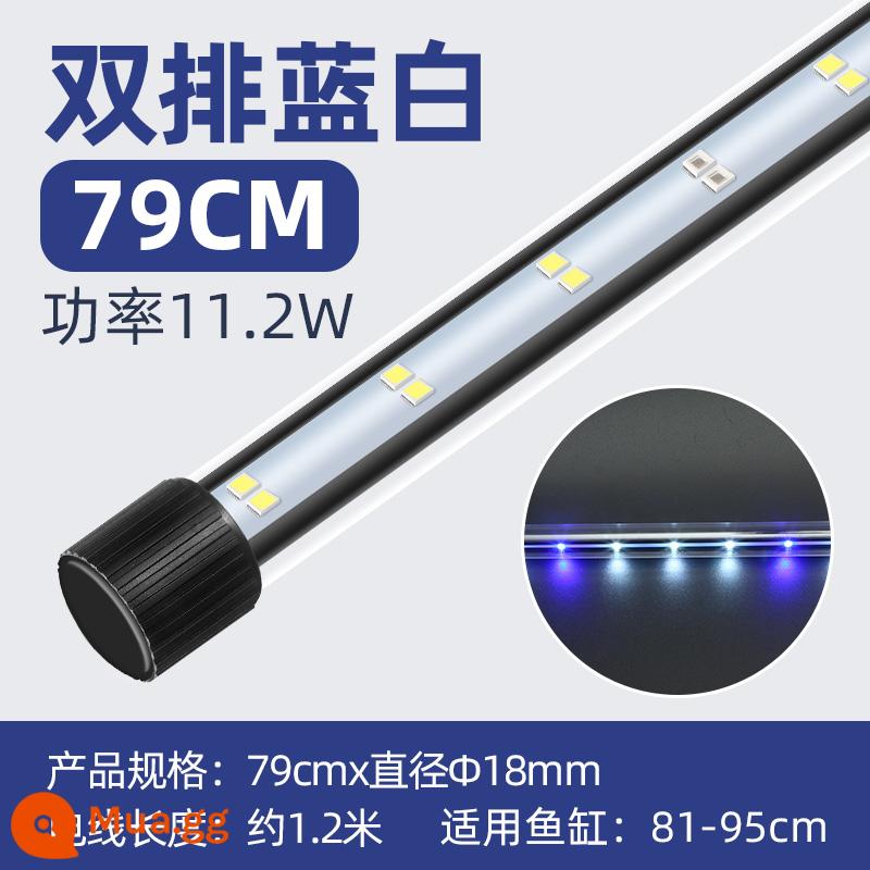 Bể Cá Đèn LED Chống Thấm Nước Ba Màu Đổi Màu Toàn Quang Phổ Sáng Ánh Sáng Nhỏ Chiếu Sáng Bể Cá Ánh Sáng Đánh Giá Cá Ánh Sáng Mút - T4 xanh trắng 79cm phù hợp cho xi lanh 81-95cm