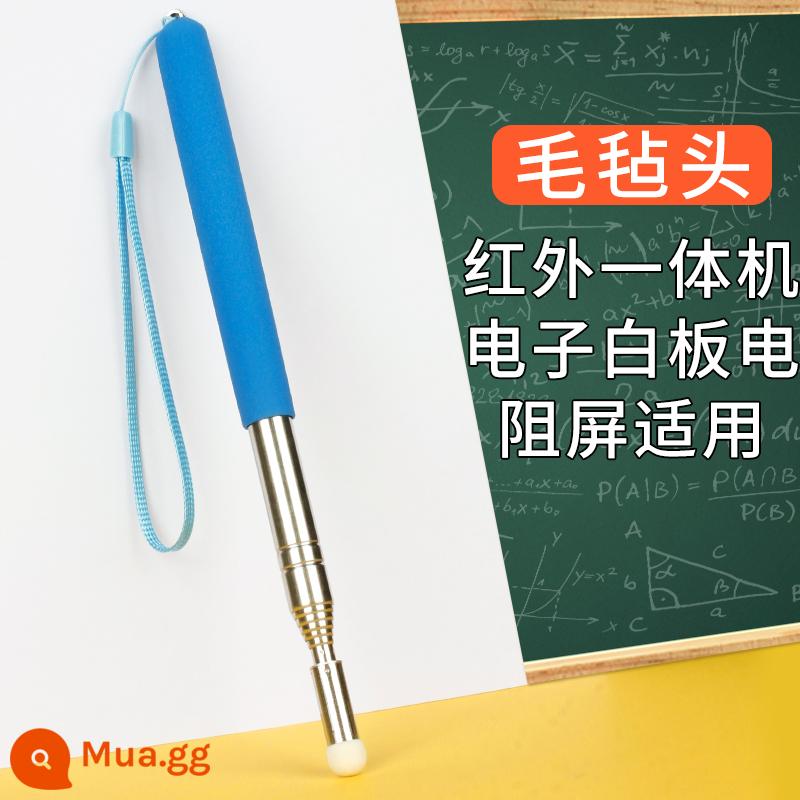 Con trỏ, gậy dạy học, dùi cui dạy học đặc biệt của giáo viên, cột cờ hướng dẫn, cột dạy học có thể thu vào, bảng trắng điện tử đa chức năng gia dụng, bút cảm ứng, bảng đen, gậy đọc tất cả các ngón tay, đa phương tiện - Đầu nỉ màu xanh nhạt/1 chiếc [có dây buộc]