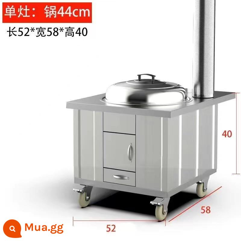 304 Củi Bếp Cho Hộ Gia Đình Đốt Củi Nông Thôn Mới Inox Không Khói Di Động Lửa Gỗ Bếp Đơn cổng Bếp - Bếp một cổng 44cm (không nên mua)