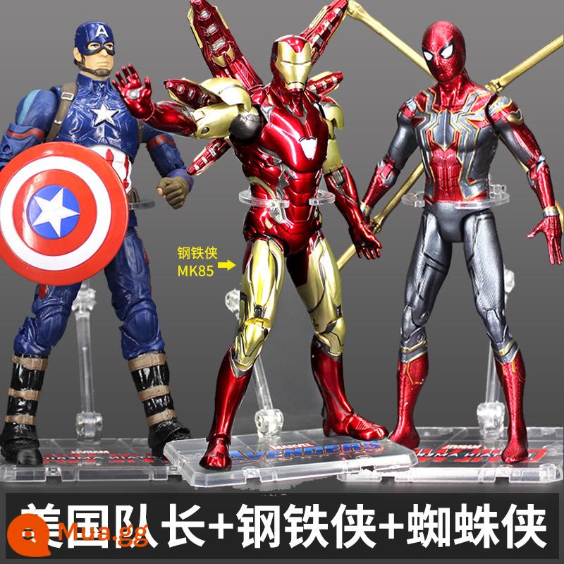 Trung Chuyển Người Sắt Marvel Avengers Mô Hình Bé Trai Vật Trang Trí Người Nhện Đồ Chơi Đội Trưởng Mỹ Hulk - MK85 Người Sắt + Người Nhện + Captain America