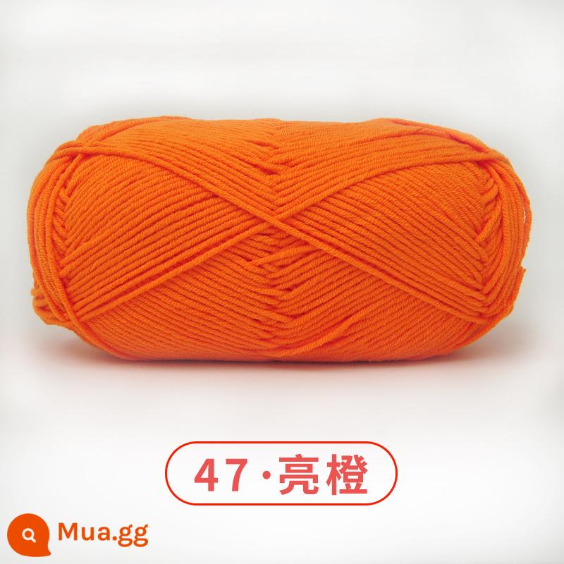 Xuefeier 5 sợi bông sữa búp bê dễ thương 5 sợi cotton chải kỹ sợi sỉ dệt tay tự làm mũ kẹp tóc - 47 màu cam sáng