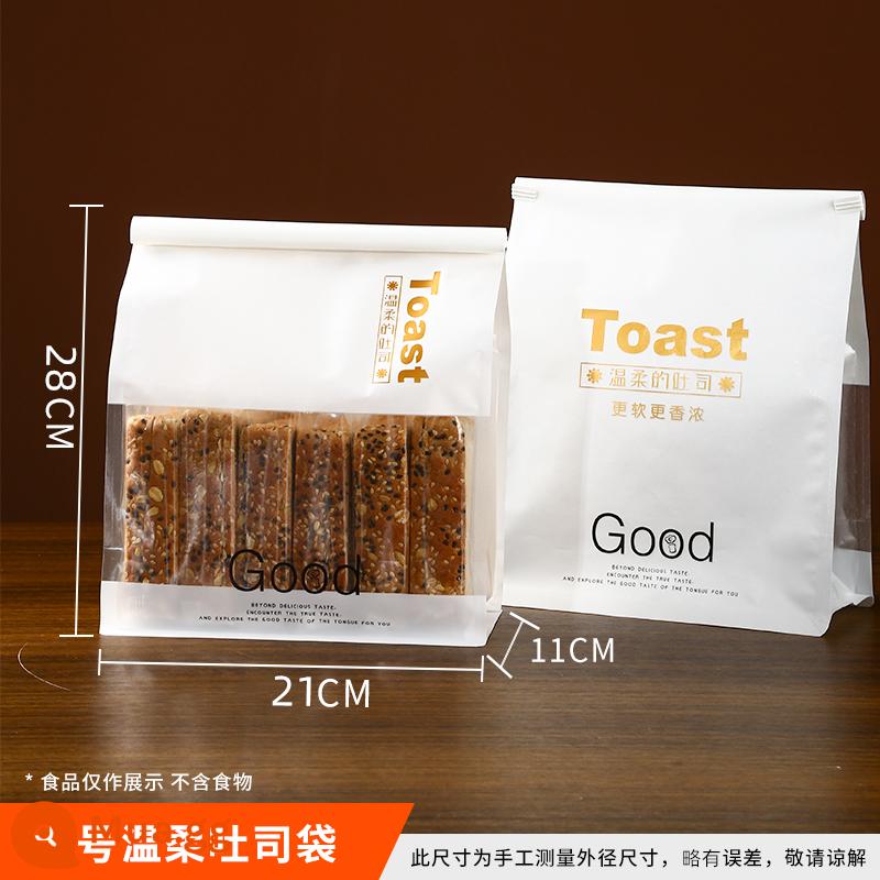 Túi đóng gói bánh mì nướng tươi nướng 450g cuộn dây có viền tự niêm phong bánh mì nướng cắt lát túi nướng bao bì - 450g dây buộc bánh mì nướng nhẹ nhàng 100 chiếc