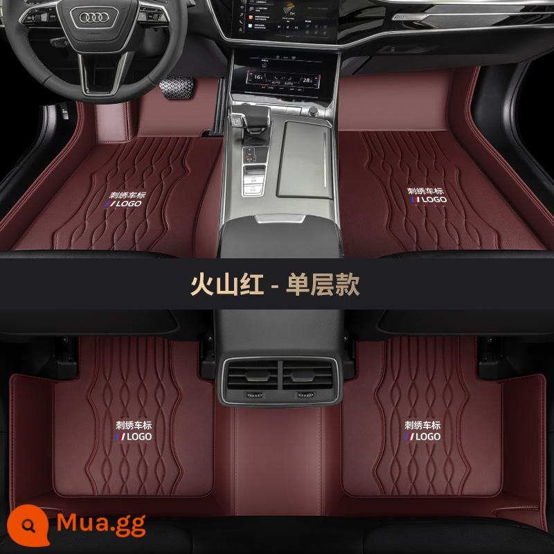 Đặc biệt sử dụng cho Audi A6L Q5L A4L A3 Q3 Q7 A7L Q2L Q8 A8L thảm lót sàn ô tô được bao quanh hoàn toàn - [Mô hình một lớp] Màu đỏ núi lửa