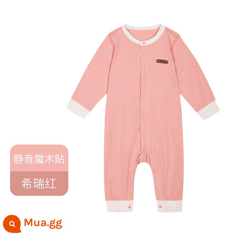 Babycare bé áo liền quần quần áo sơ sinh mùa thu đông đáy áo liền quần bé trai bò quần áo nữ quần áo trẻ em - Xiruihong WB2203013 (Khóa dán im lặng)