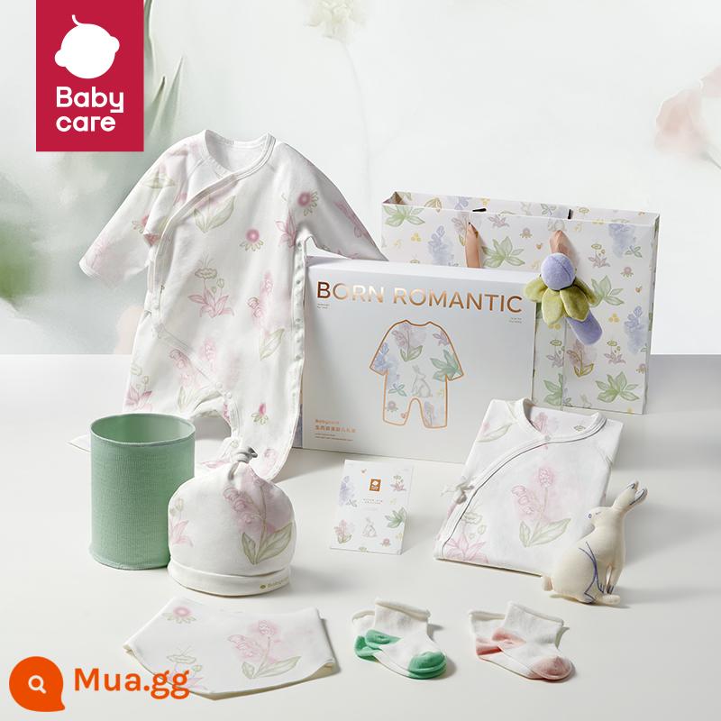 Hộp Quà Tặng Cuộc Họp Babycare Sơ Sinh Đồ Dùng Cho Bé Sơ Sinh Thương Hiệu Lớn Mới Cho Bé Đầy Tháng Quà Tặng Quần Áo - Born Romantic Series-Rose Pink-Bộ 10 món