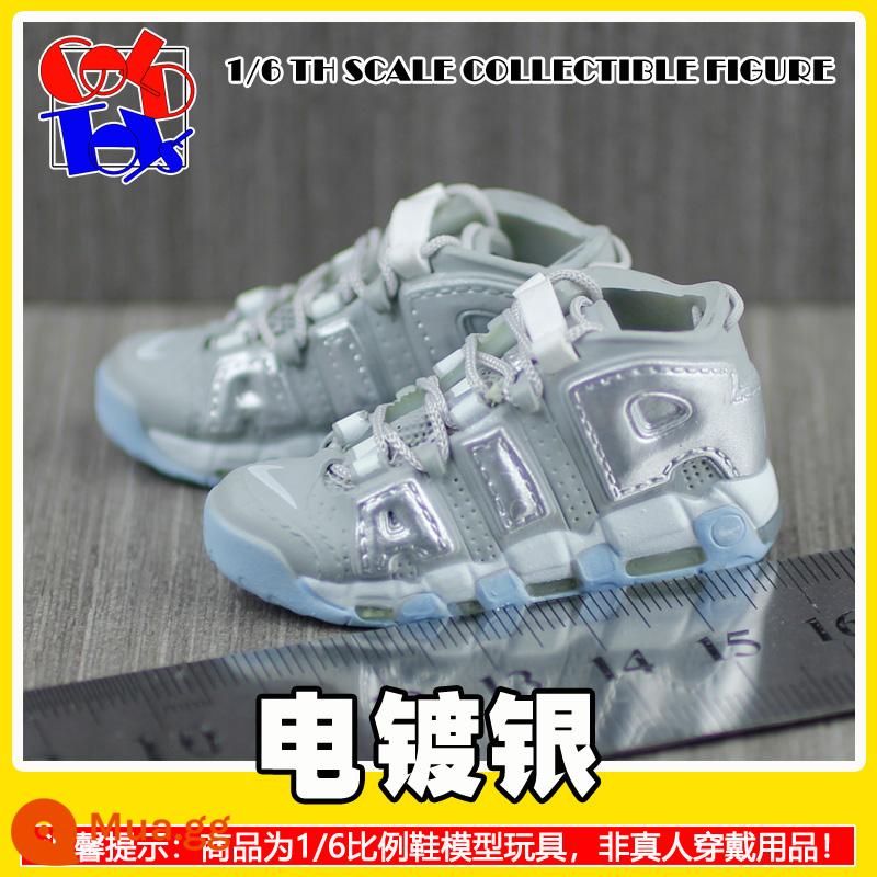 Hợp thời trang Handmade Sneakers Model Stereo Model Mini Shoes Pippen Series Trang trí quà tặng [Mẫu Zhongshan] - Mạ điện bạc [một cặp]