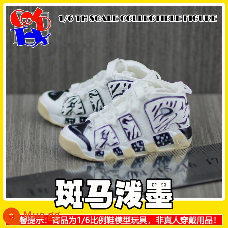 Hợp thời trang Handmade Sneakers Model Stereo Model Mini Shoes Pippen Series Trang trí quà tặng [Mẫu Zhongshan] - Mực sóng ngựa vằn [cặp]