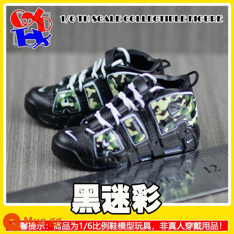 Hợp thời trang Handmade Sneakers Model Stereo Model Mini Shoes Pippen Series Trang trí quà tặng [Mẫu Zhongshan] - màu xám đen