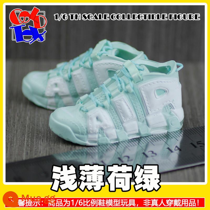 Hợp thời trang Handmade Sneakers Model Stereo Model Mini Shoes Pippen Series Trang trí quà tặng [Mẫu Zhongshan] - Xanh bạc hà nhạt [một cặp]