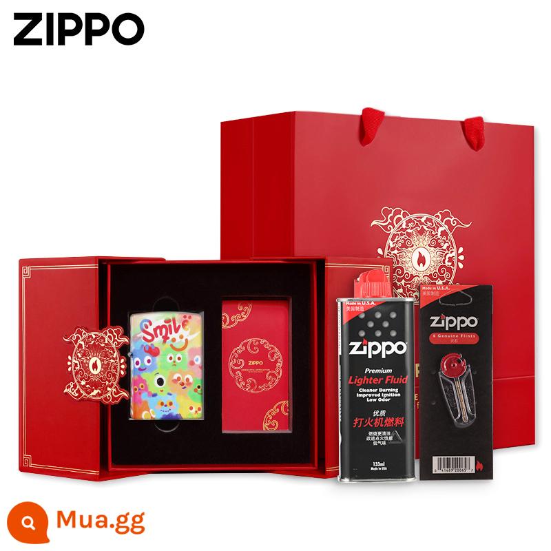 Bật lửa chính hãng zippo chính hãng câu chuyện ngọt ngào in màu dạ quang Trang web chính thức của zippo quà tặng dầu hỏa chống gió chính hãng - Câu Chuyện Ngọt Ngào [Hộp Quà Moiré]