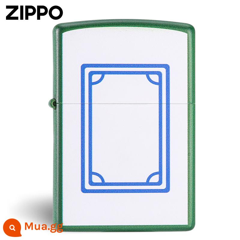 Zippo chính hãng bật lửa mạt chược in màu tài lộc nam Zippo chính hãng chống gió quà tặng sáng tạo - Bảng trắng [máy mới không dầu]