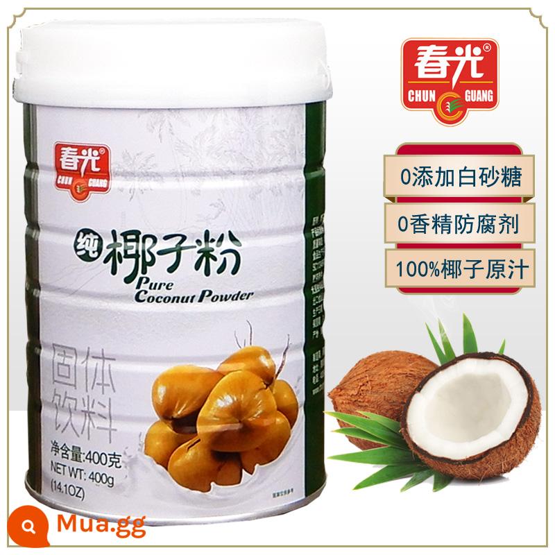 Bột dừa Đặc sản Hải Nam Bột dừa nguyên chất Chunguang 400g không thêm đường bột cốt dừa không đường để pha đồ ​​uống bột dừa - Bột dừa nguyên chất 400gX1 lon (100% nước cốt dừa)