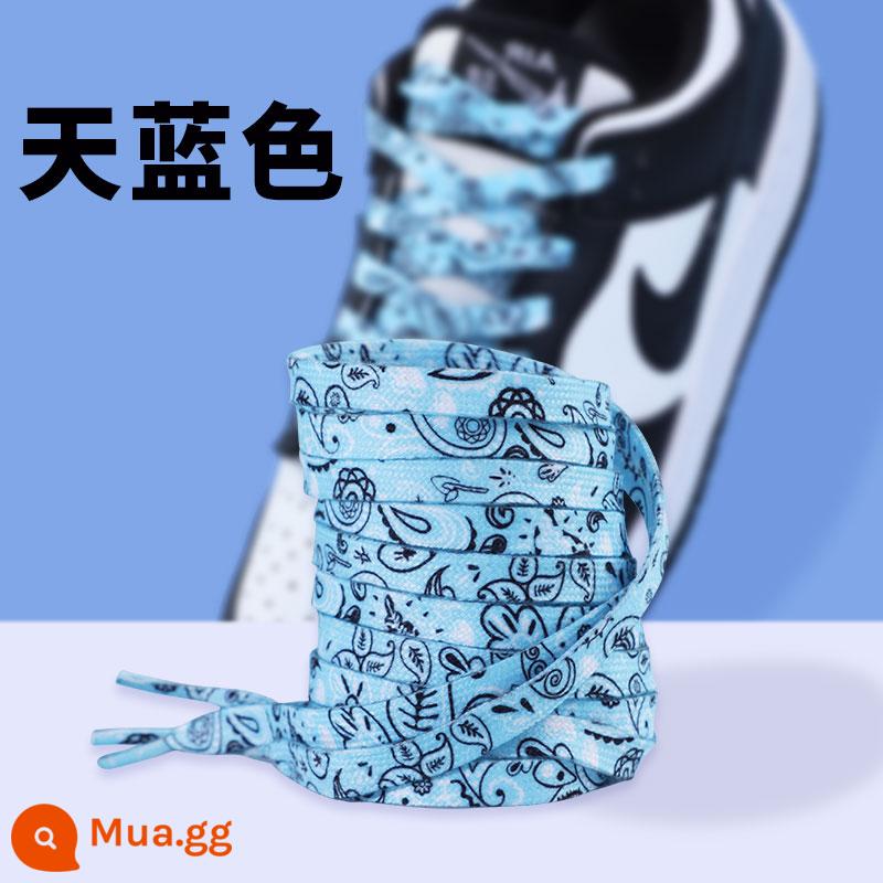 Dây giày voi hoang dã phù hợp với Nike nike nam hoa điều phẳng aj1 Lực lượng không quân số 1 giày vải gradient nữ dây thập niên 1970 - Dây giày hoa điều xanh da trời-1 đôi/2 cái