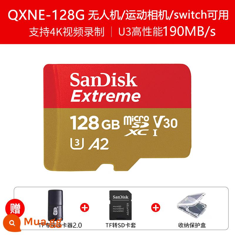 Thẻ Nhớ 64G Ống Kính Chụp Ảnh Giám Sát SanDisk SD Tốc Độ Cao Máy Bay Không Người Lái Fat32G Lái Xe Đầu Ghi Lưu Trữ Thẻ TF - Thẻ tốc độ cao 128G+ đầu đọc thẻ [Đặc biệt dành cho giám sát/máy bay không người lái/Camera hành động]