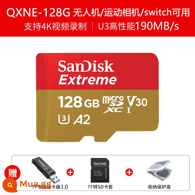 Thẻ Nhớ 64G Ống Kính Chụp Ảnh Giám Sát SanDisk SD Tốc Độ Cao Máy Bay Không Người Lái Fat32G Lái Xe Đầu Ghi Lưu Trữ Thẻ TF - Đầu đọc thẻ 128G+3.0 [Đặc biệt dành cho giám sát/máy bay không người lái/Camera hành động]