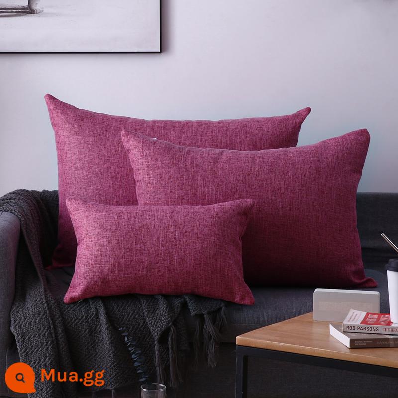 Vải lanh gối đầu giường sofa phòng khách hình chữ nhật gối đệm eo gối lớn gối tựa lưng không có lõi - Thoa son