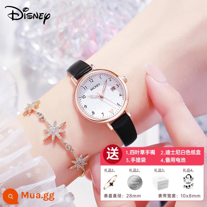 Đồng hồ Disney nữ học sinh cấp 2 nữ sinh cấp 3 2022 nữ cơ khí mới đặc biệt dành cho trẻ em và bé gái - Phiên bản mặt số màu đen nhỏ và tinh tế