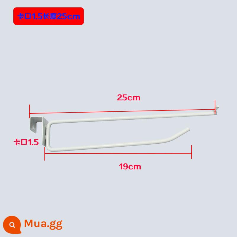 Kệ siêu thị thanh chùm ống vuông móc dây đôi Nakajima dải treo trắng thẻ thực phẩm cửa hàng tiện lợi phần cứng trang sức - Lưỡi lê móc đôi màu trắng 1,5 dài 25 cm 10 miếng