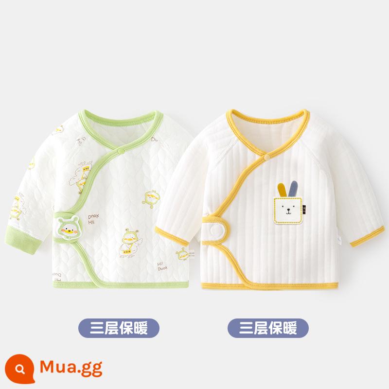 2 quần áo trẻ sơ sinh bé đầu cotton mùa xuân sơ sinh không xương nhà sư quần áo nửa lưng quần áo mùa xuân và mùa thu - Túi đeo vai vịt + túi