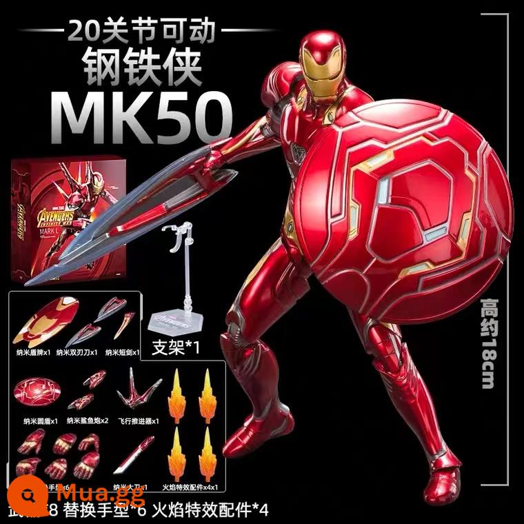 Midtop Iron Man chính hãng MK43 Ánh sáng Gennukmark 1234567 Di chuyển MK50 WAR MÁY - Iron Man MK50 Deluxe Edition Sẵn sàng mở bán trong vài giây [hộp quà sang trọng + chân đế + tay thay thế]